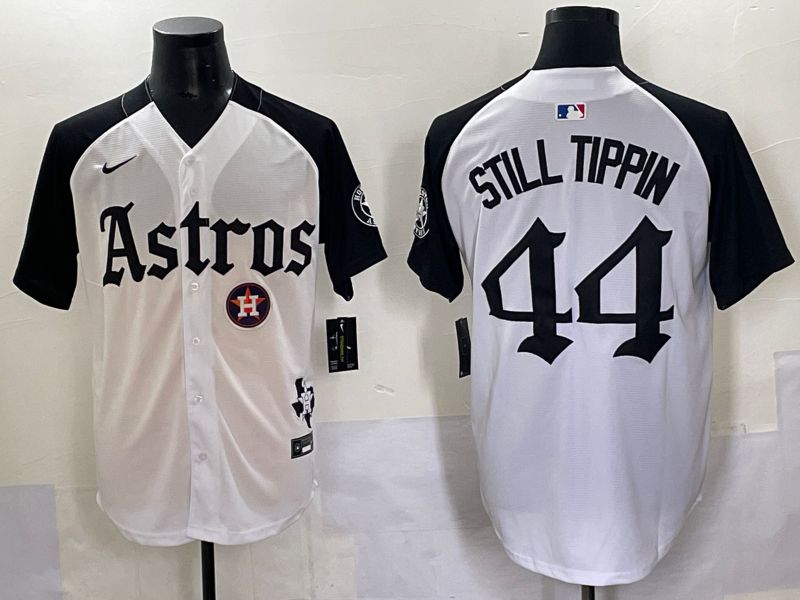 Men 2025 Houston Astros #44 Still Tippin White Black Five generations Joint Name Nike MLB Jersey style 10->houston astros->MLB Jersey